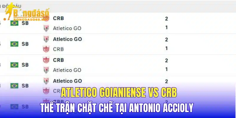 Atletico Goianiense vs CRB thế trận chặt chẽ tại Antonio Accioly 