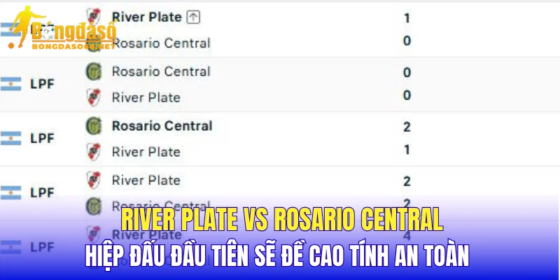 River Plate vs Rosario Central hiệp đấu đầu tiên sẽ đề cao tính an toàn 